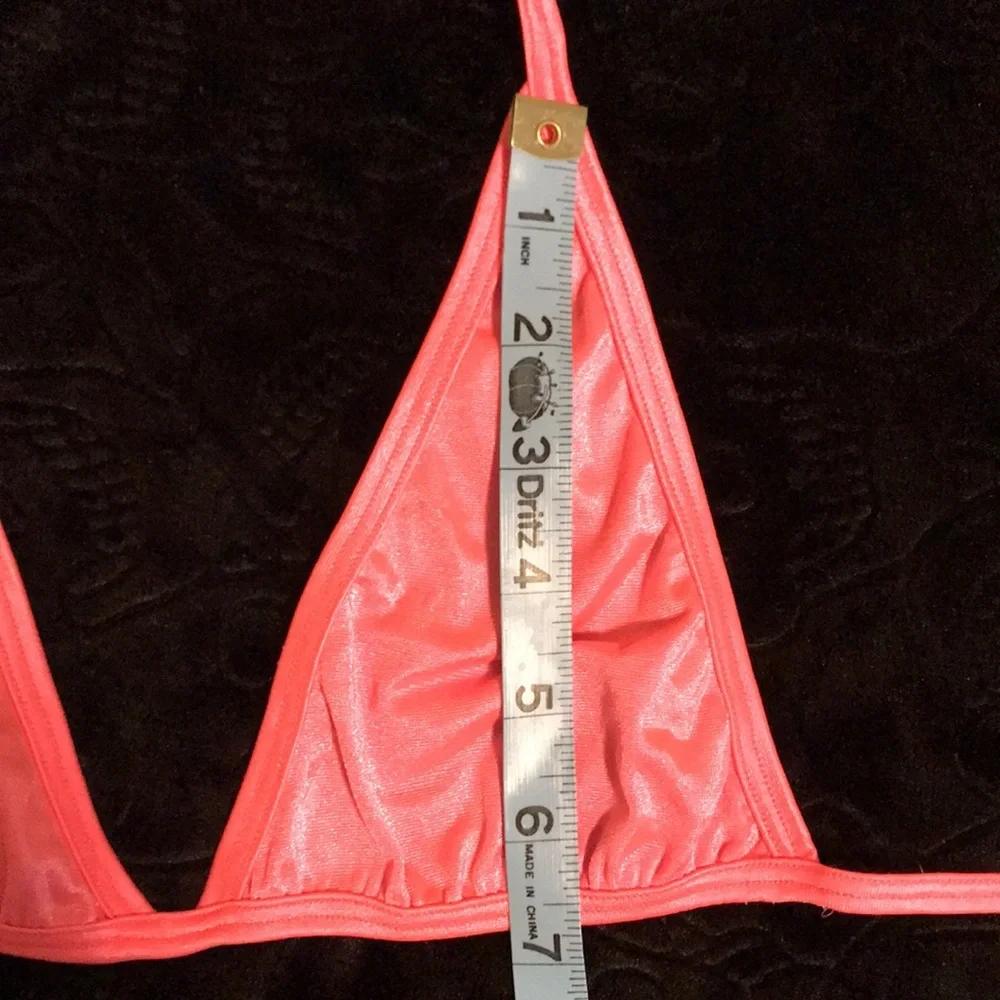 Delicate Illusions. Lacy. Shiny. Coral color intimate set. Lingerie - Picture 8 of 8